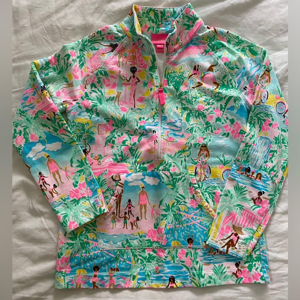Lilly Pulitzer kids skipper half zip pullover sz 12-14
